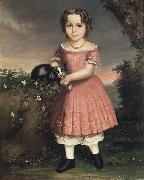 Portrait of a Child Holding a Cat